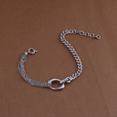 Double Semi Choker Chain and Bunch Chain O Silver Bracelets